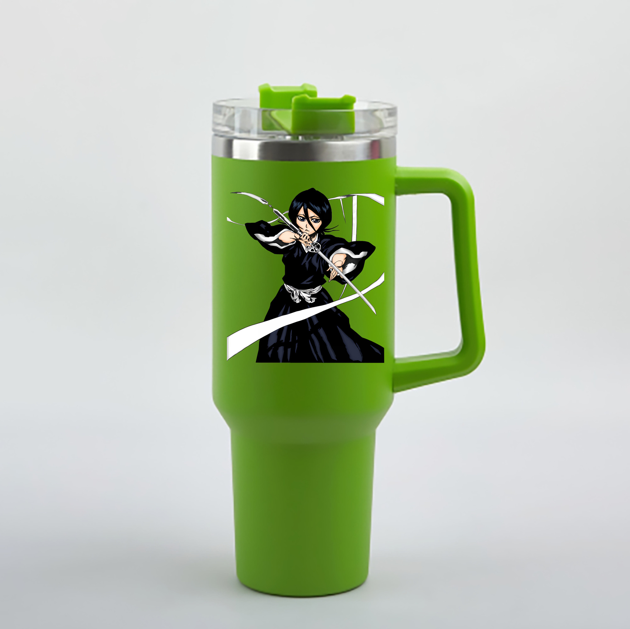 （画像用） ブリーチ 朽木ルキア BLEACH Kuchiki Rukia 1200mL車用タンブラー - クリスタルステッカー（プラスチックストロー付き）
